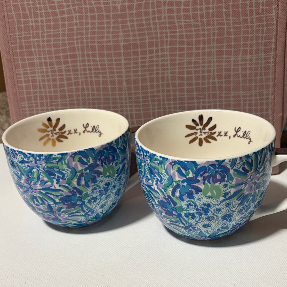 Lilly Pulitzer Flower Print Ceramic mugs